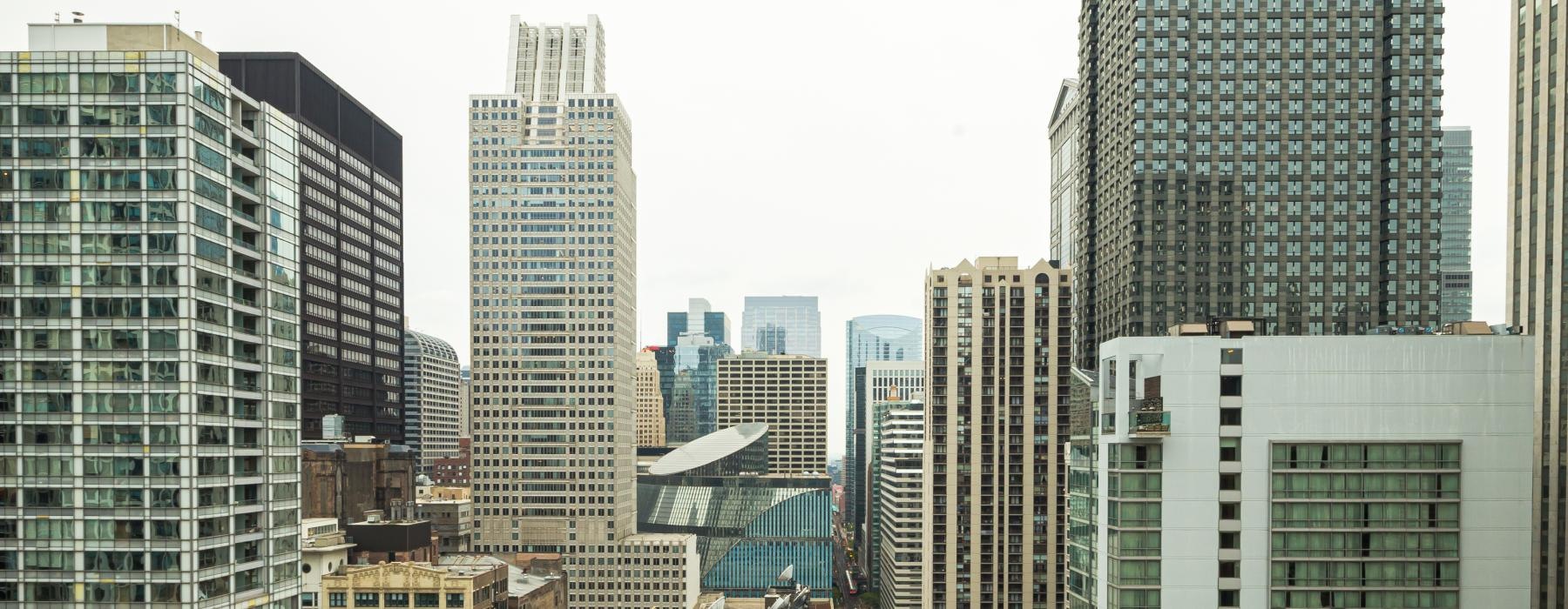 a city with many tall buildings